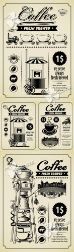Retro design of coffee brochure 0296