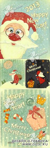 Christmas retro greeting cards 0300