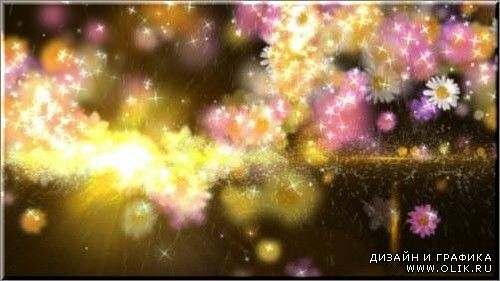 Футаж - Наваждение засыпает цветами экран в конце