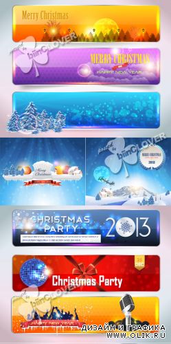 Merry Christmas and Happy New Year cards and banners 0315