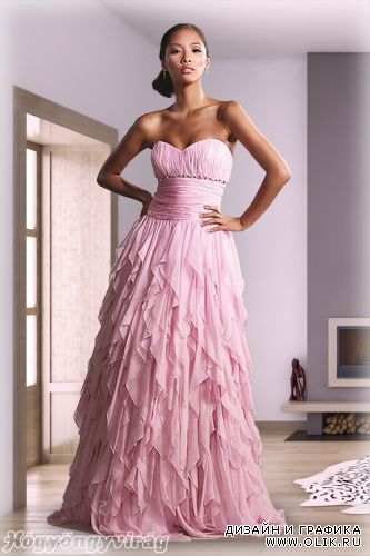Хороший розовом платье