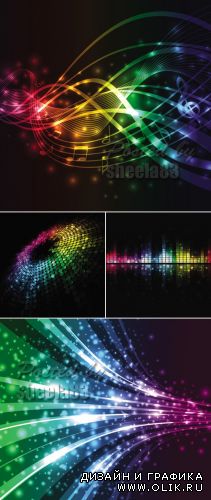 Music Wave Backgrounds Vector