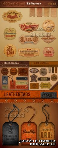 Leather Labels & Tags Vector