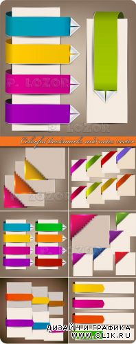 Цветные закладки | Colorful bookmarks and notes vector