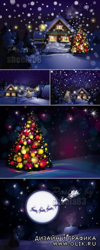 Winter Holidays Backgrounds Vector