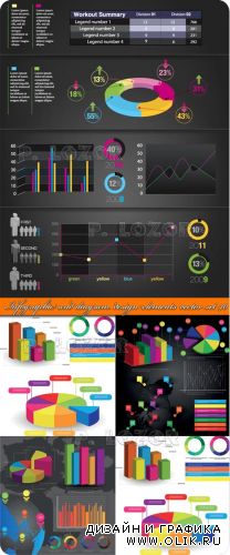 Инфографики и диаграммы часть 40 | Infographic and diagram design elements vector set 40