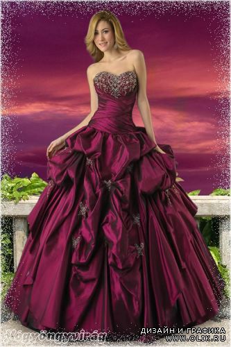Элегантное бордового платье