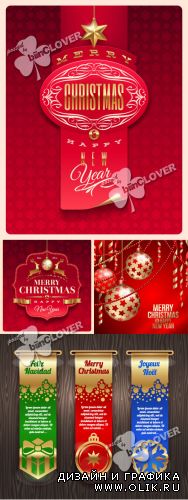 Christmas greeting cards, labels and banners 0319