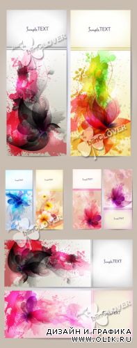 Abstract floral banners 0320