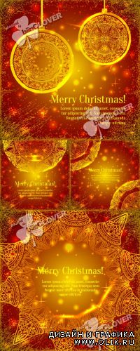 Gold Сhristmas background with snowflakes 0326