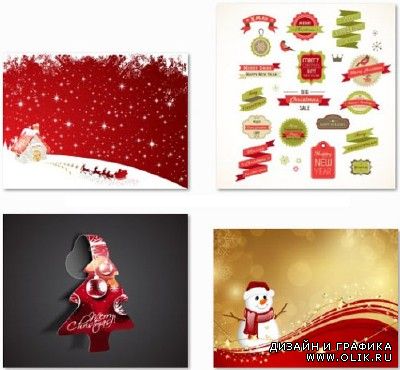 New Year's and Christmas Vector Collection vol.2