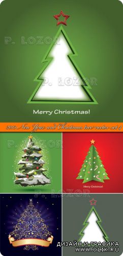 2013 Новогодние и рождественские фны с ёлкой часть 4 | 2013 New Year and Christmas tree vector set 4