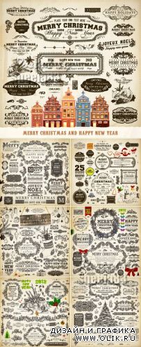 Christmas & New Year 2013 Design Elements Vector 2