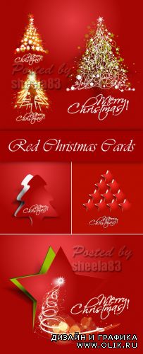 Red Christmas Backgrounds Vector 3