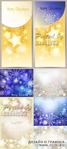 Christmas Backgrounds with Stars Vector