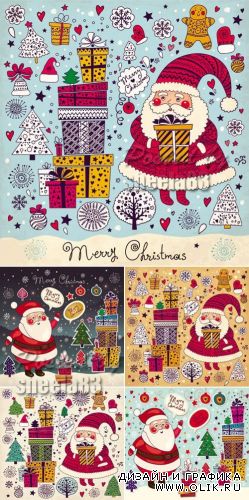 Funny Christmas Cards Vector 3