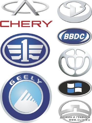 Логотипы китайских авто в векторе