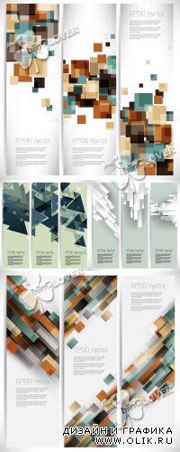 Abstract geometric banners set 0354