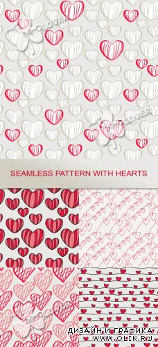 Seamless pattern with hearts 0358