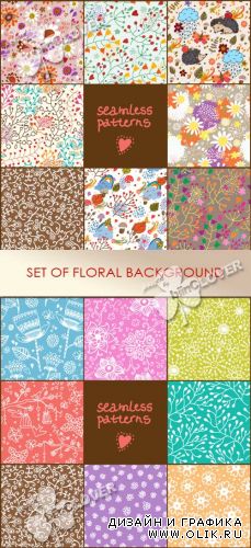 Set of floral backgrounds 0367