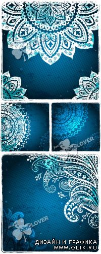 Blue lace ornamental background 0367