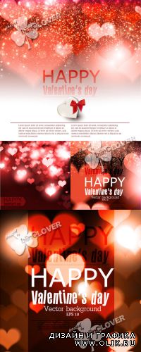 Valentine red background with hearts 0370