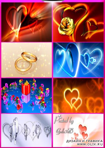 Фоновые футажи  - Свадебные сердца