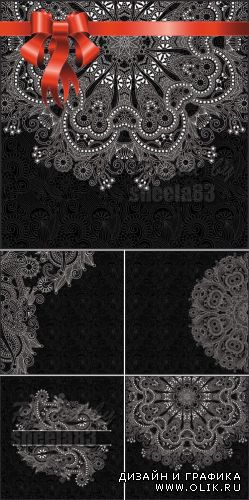 Black Floral Backgrounds Vector