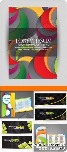 Брошюра обложка постер и баннеры | Tri fold business brochure cover poster and banners vector