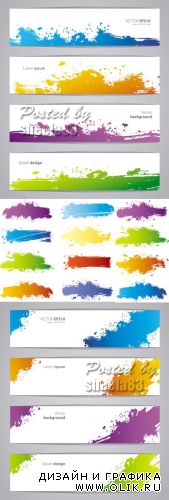 Grunge Paint Banners Vector