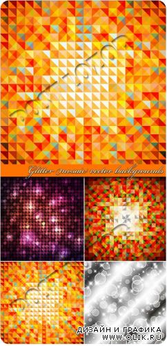 Блеск мозаика фоны | Glitter mosaic vector backgrounds