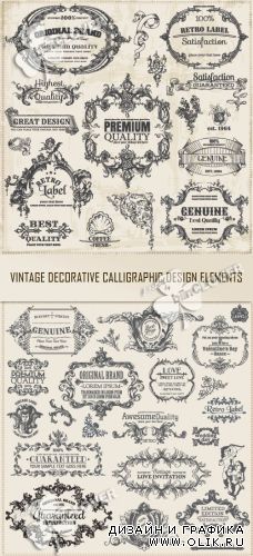 Vintage decorative calligraphic design elements 0372