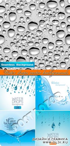 Вода и капли фоны | Water drops vector backgrounds