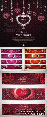 Valentine's Day Cards & Banners Vector