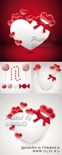 Valentine's Day Hearts & Elements Vector