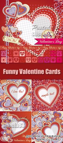 Funny Valentine's Day Cards Vector