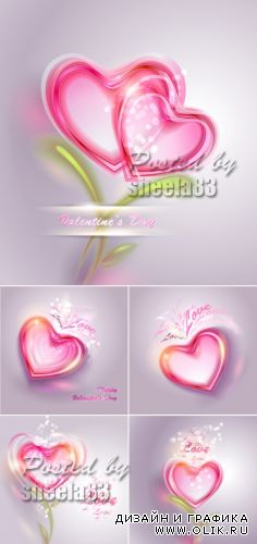 Abstract Valentine's Day Cards Vector