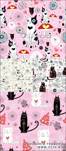 Рисованные животные к дню Валентина в векторе| The drawn animals by Valentine's Day in a vector