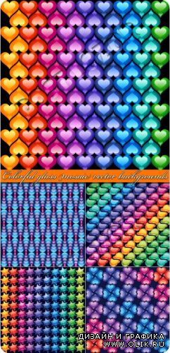Цветная стеклянная мозаика | Colorful glass mosaic vector backgrounds