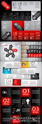 Infographic design - original paper tags in vector