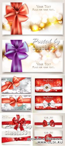 Gift Cards with Bows Vector