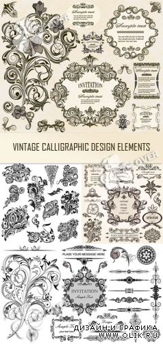 Vintage calligraphic design elements 0388
