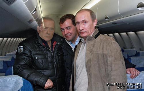 Шаблон psd - Путин, Вы и Медведев