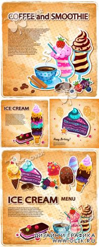 Ice cream and dessert  design 0392