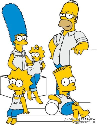 Персонажи мультфильма "Симпсоны" - векторный сток