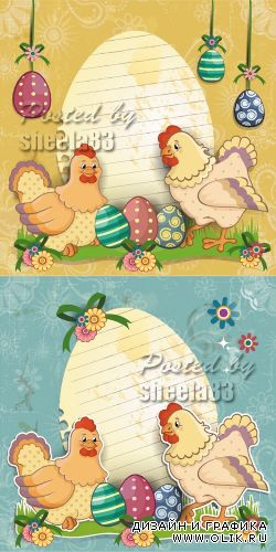 Vintage Easter Cards Vector