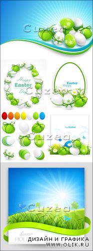 Пасхальные баннеры в векторе/ Easter banners and eggs in vector