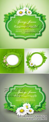 Green Spring Banners Vector