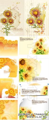Abstract sunflower backgrounds