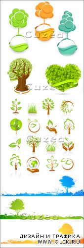 Иконки природы в векторе/ Set of nature icons in vector